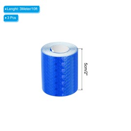 PATIKIL Reflective Tape, 3 Pack 2IN x 10FT Waterproof Self-Adhesive High Visibility Warning Safety Tape Outdoor Reflective Stickers for Cars Trucks Trailers, Blue