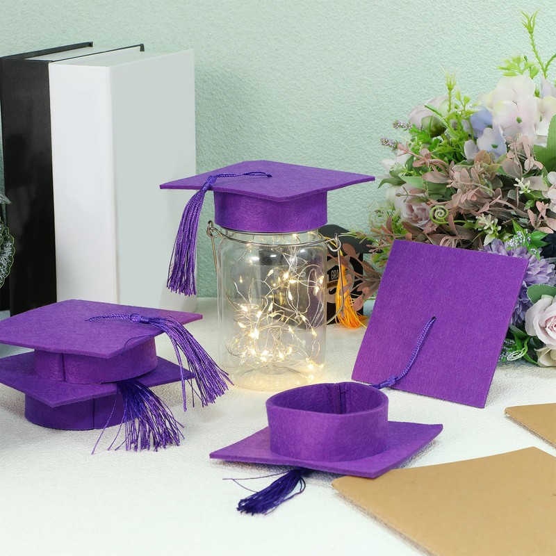 Mindsoft 24 Pcs 2026 Graduation Cap Decorations Mason Jar Lid