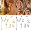MADIOLA Aretes de Clip, Aretes de Cartílago, Aretes Trepadores de