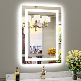 20"x28" LED Bathroom Mirror with Lights, Backlit & Front Lit, Lighted Wall Mirrors for Bathroom Vanity, Touch Screen Dimmable, Anti-Fog, Memory Function, HD Tempered Glass, Shatter-Proof, ETL Listed