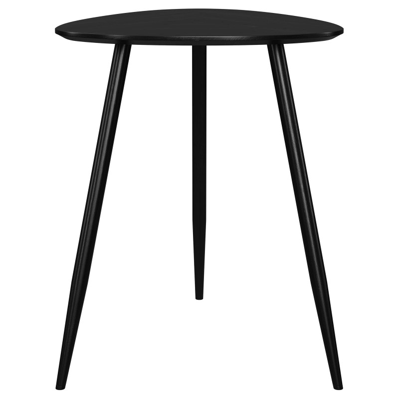Coaster Odessa Mid-Century Triangular Solid Wood End Table Black