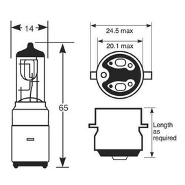 GY6 STORE HEADLIGHT BULB FOR 50cc QMB139 OR 150cc GY6 SCOOTER MOPED 12V 35W/35W (TYPE 3)