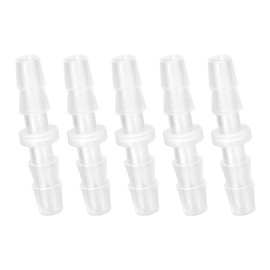 Quickun Plastic Hose Barb Fitting, 1/8" x 1/8" Barbed Splicer Mender Joint Adapter Union Fitting (Pack of 5)