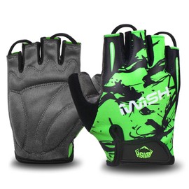 iwish Kids Cycling Gloves Outdoor Riding Bike Roller for Boys Girls Age 4 5 6 7 8 9 10 11 12 (L for age 7-10, Green)