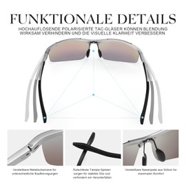 gesruny Sunglasses Men Women Polarised UV400 Blend Protection Al-Mg Metal Frame Rectangular Ultralight Sunglasses Classic Retro Unisex Outdoor Sports Glasses for Driving, A-gunmetal frame blue lens