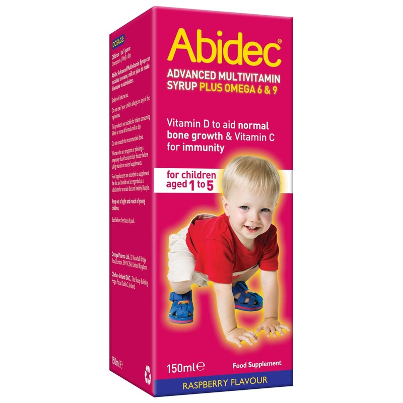 Abidec Advanced Multivitamin Syrup Plus Omega 6 & 9 Raspberry