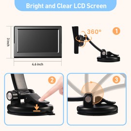 USB Baby Car Camera Plug-Play，4.3" HD Night Vision Function Car Mirror Display，360 Rotation Rear Facing Baby Monitor with Camera Night Vision，Wide Clear View，Easily Observe The Baby's Move，Dark Black