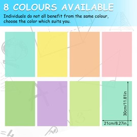 Weysoo A4 Colour Overlays for Dyslexia, 8pcs Dyslexia Reading Overlays Aid, Light Coloured Plastic Guided Reading Overlays for Dyslexia, ADHD, Macaron