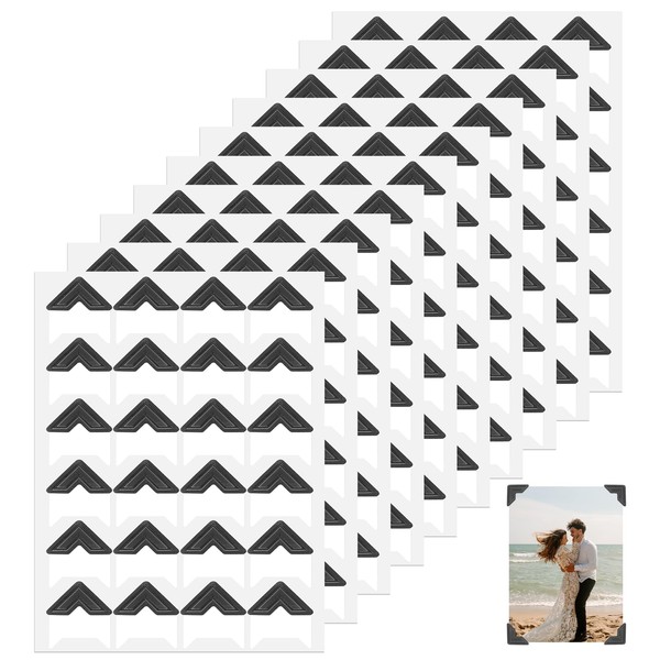 240 Pcs Black Photo Corners, Self Adhesive Photo Corners for