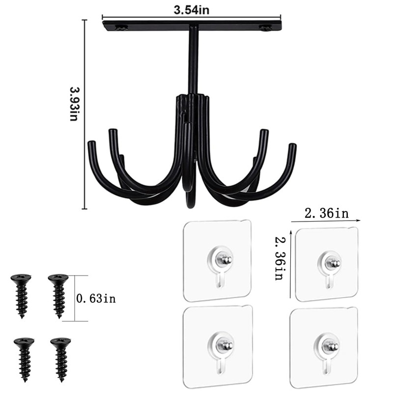 EigPluy Metal Under Cabinet Kitchen Utensil Hooks,360° Rotating Kitchen Utensil