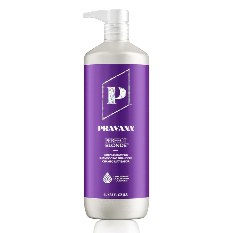 PRAVANA Perfect Blonde Shampoo Morado Matizador Cabello Rubio 976ml