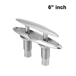 6 inch / 150mm Boat Ship Mooring Dock Neat Cleat Stainless Steel Double-Deck Push-Pull Cable Bolt Marine Hardware Bollard Accessories
