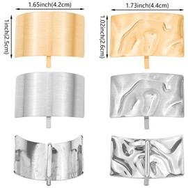 4 Pcs Ponytail Holder Hair Clips Rectangle Lava High Ponytail Buckle Hair Cuff Metal Dress Up Hair Ring for Long Hair Horsetail Hair Ties Ponytail Hair Bands Decorative Accessories for Women