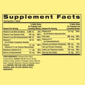 Spring Valley Premium Botella Vitaminas Prenatal Completo Multi Total Acido Folico 100 Tabs Sin Sabor Suplemento Multivitamnico Diettico Formulado... 