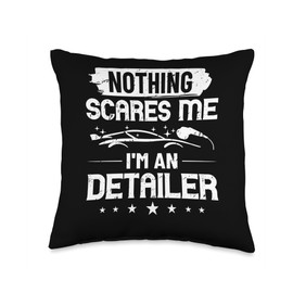 Auto Detailer Funny Professional Car Detailing Throw Pillow, 16x16, Multicolor