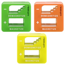 MeasuPro Demagnetizer and Magnetizer - 3 Pack - Green, Yellow, Orange - Screwdrivers Tips, Bits, and Small Tools, Large or Big Screws, Drills, Drill Bits, Sockets, Nuts, Nails