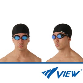 VIEW Swimming Gear V-630ASA SWIPE Fitness Swim Goggles, Blue/Black Mirrored Lens