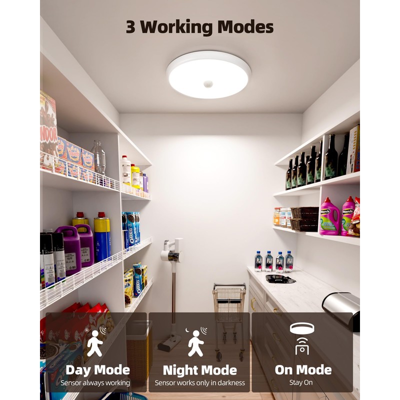 EZVALO Motion Sensor Light Indoor, 10000mAh, 7.1inch, 400LM, Remote Control,