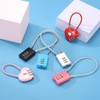 PATIKIL 3 Digit Cable Combination Lock, 2 Pcs Heart Shape