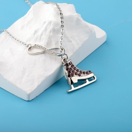 BNQL Skater Necklace Ice Skate Charm Pendant Necklace Sport Skater Jewelry Skate Lover Gift, Large, Metal, No Gemstone