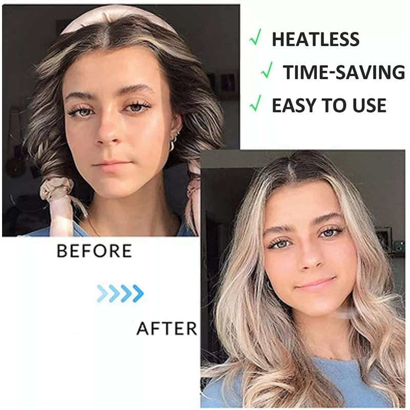 RUMI-MERCADO Curly Ondas En Cabello Rizos Sin Calor Tubo +2