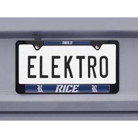 Rice Owls Black License Plate Frame