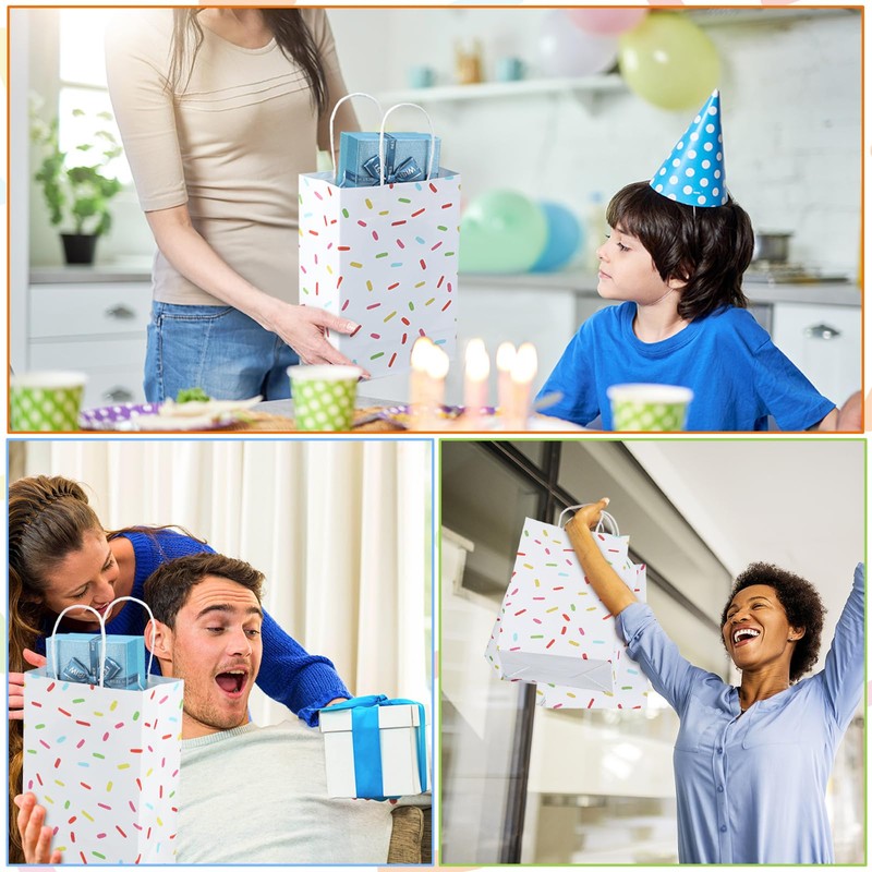 Faccito 24 Pcs Sprinkle Paper Gift Bags Bulk with Handles