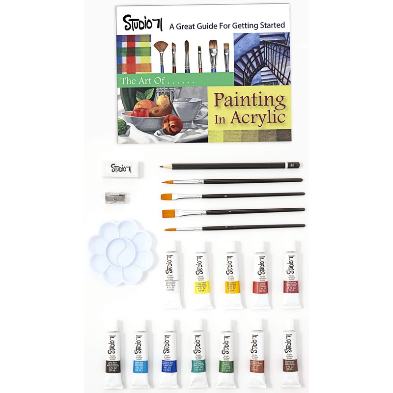 Studio 71 Getting Started Acrylic, 21 Pieces Art Set, Starter