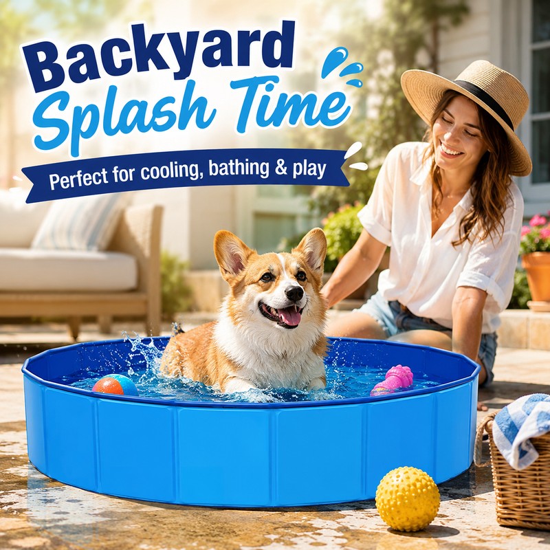 Foldable Pet Swimming Pool for Dogs – Portable PVC Bathing