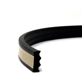 Extruded Solutions ESI Ribbed Rectangle EPDM Rubber Seal .187” H 500” W 25’ L w/Acrylic Tape