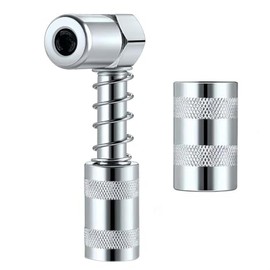 SIMAIYUN 90 Degree Grease Gun Coupler, 3 Jaw Spring Loaded Fitting Adapter for Farm Equipment, Trucks