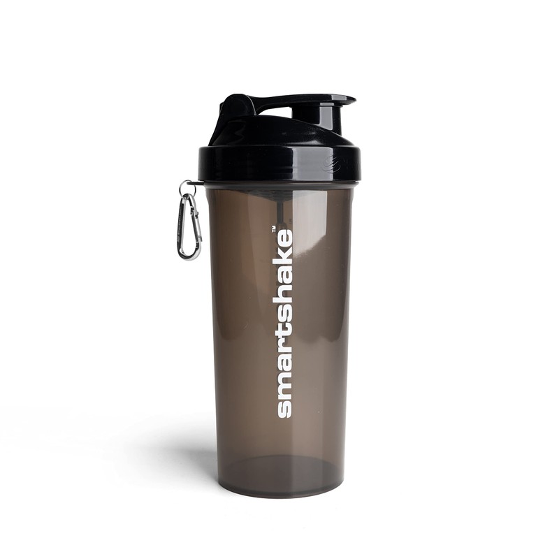 SmartShake LITE Negro 1000 ml, Botella Mezcladora de Proteínas, Libre