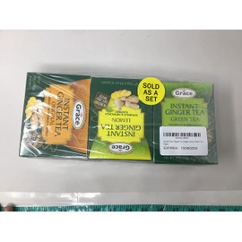 Grace Instant Ginger Tea Variety 3pk (Ginger-Lemon-Green Tea)