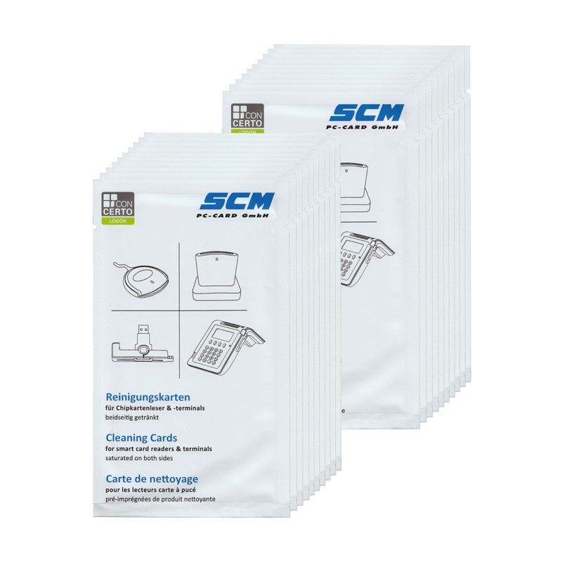 SCM PC-Card GmbH SCR Card Cleaning Kit Pack of 20