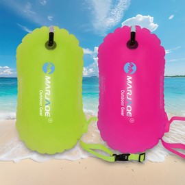 XFUNING Boya Natación Aguas Abiertas 2 Pack - Flotador Seguridad para Adultos y Niños, Flotadores Tablas Equipo de Entrenamiento para Natación para Triatlón/Mar/Lago, Plegable Portátil