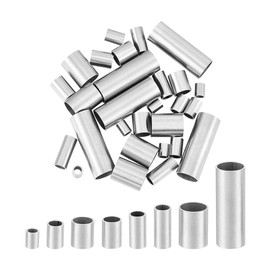 UNICRAFTALE 40 Pcs 8 Sizes 5/7/8/8.5/1012/25mm Tube Spacer Beads Stainless Steel Loose Beads Tube Large Hole Spacer Beads Smooth Surface Beads Finding for DIY Bracelets Necklace Jewelry Making