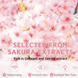 9Pcs Sakura Skincare Set, Skin Care for Teenage Girls Gift Set, Sakura Pamper Sets For Women Gifts,Skin Care Sets & Kits, Face Cleanser, Face Serum, Eye Cream, Hand Cream, Mask (9Pcs)