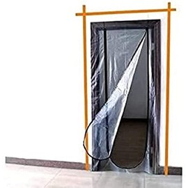 Meister Dust protection door 220 x 112 cm - Integrated zipper - Translucent - Reusable several times - Dust protection during reconstruction and renovation / Dust door / door / curtain / 4170300