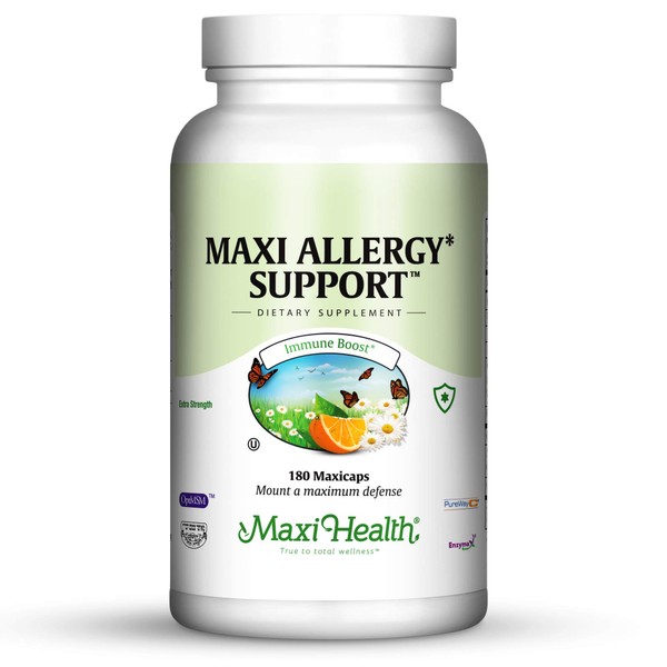 Maxi Health Allergy Support Vitamin C with MSM Sinus & Nasal Health, 180 Count