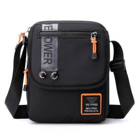 Leaper Shoulder Bag, Men's, Crossbody Messenger Bag, Shoulder Bag, Smartphone Shoulder Bag, Waterproof, 2-Way for Work or School, Travel, Outdoors, Lightweight, Popular, Outings, a-black