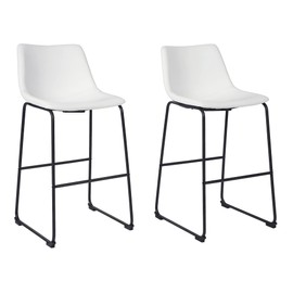 Signature Design by Ashley Signature Design by Ashley Centiar Urban Industrial 28.75" Pub Height Bucket Seat Barstool, 2 Count, White