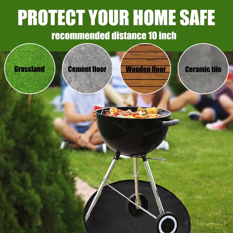JasCherry Fire Bowl Mat, Fire Pit Mat, 3 Layers, Large,