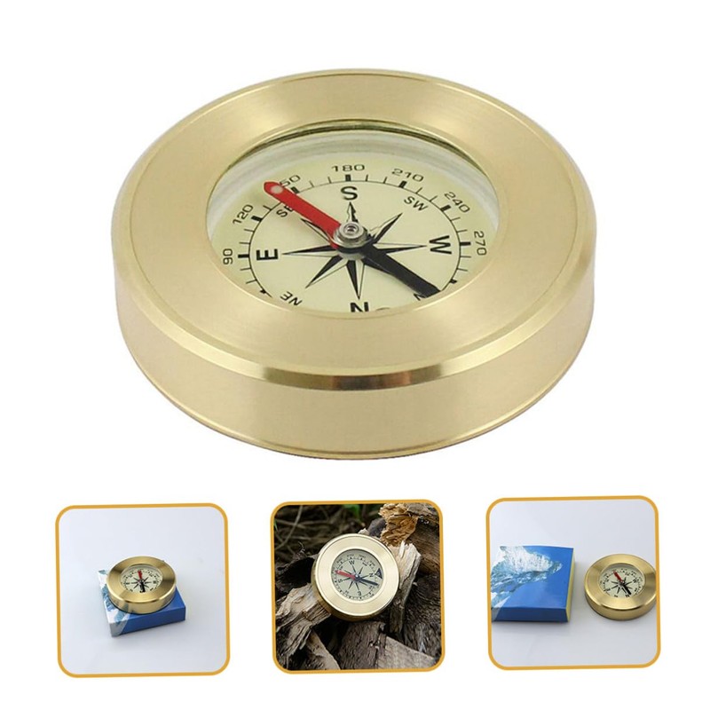 BESTOYARD Brass Hiking Compass Waterproof Pocket Style for Navigation with