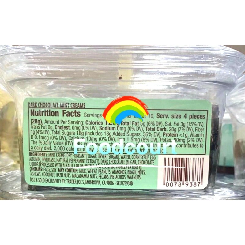 Trader Joe's Dark Chocolate Mint Creams 10 oz