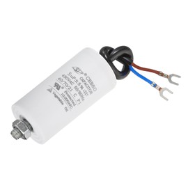 YOKIVE 5uF CBB60 Running Capacitor, Run Capacitor with 2 Wires Screw, AC 450V Start Up Motors, Great for Air Compressors, Pumps (White, 65x35mm)