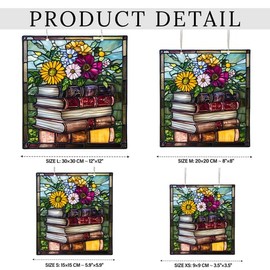 Fastpeace Cute Ghost at Greenhouse Acrylic Stained Glass Window Hanging Suncatcher, Unique Gifts for Ghost Lover, Fantasy Decor