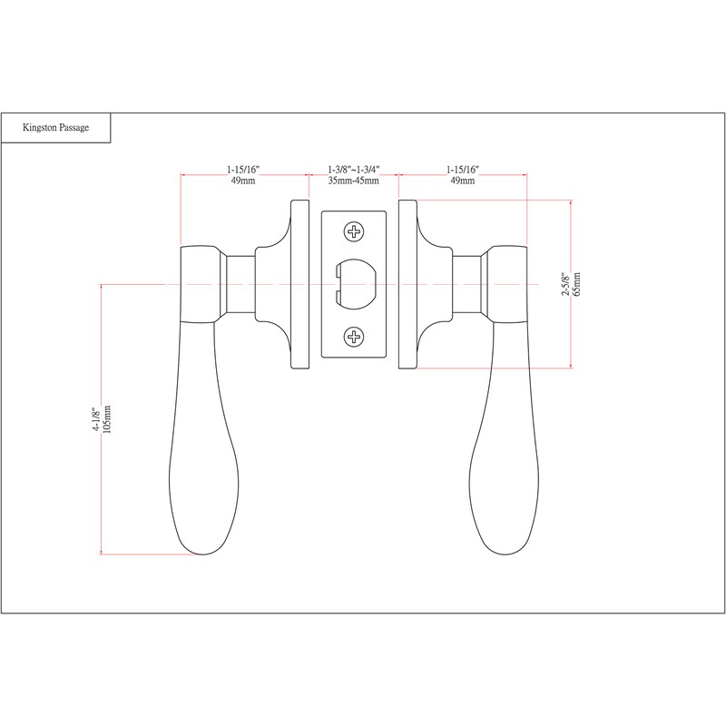 Designers Impressions Kingston Design Oil Rubbed Bronze Passage Door Lever
