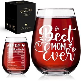 Best Mom Ever Stemless Wine Glass – Perfect Gifts for Mom, Grandma, Wife, BFF, Sisters & Friends Classic Drinkware