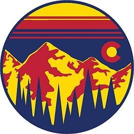 Colorado Sunset CO Forest Mountains Sticker (3 Inches)