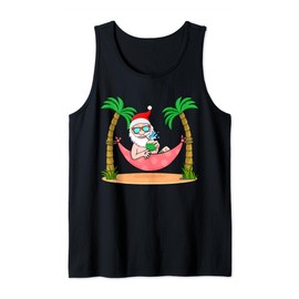Summer Christmas in July - Tropical Santa Xmas Hawaiian Tank Top
